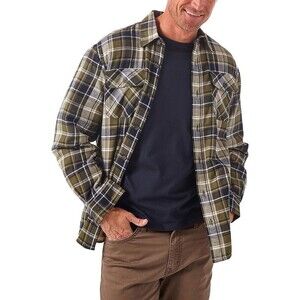 Wrangler Authentics Men's Long Sleeve Sherpa Lined Shirt Jacket Olive Gr…